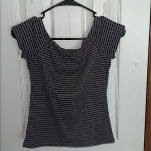 Stripped Off-the-Shoulder Tee